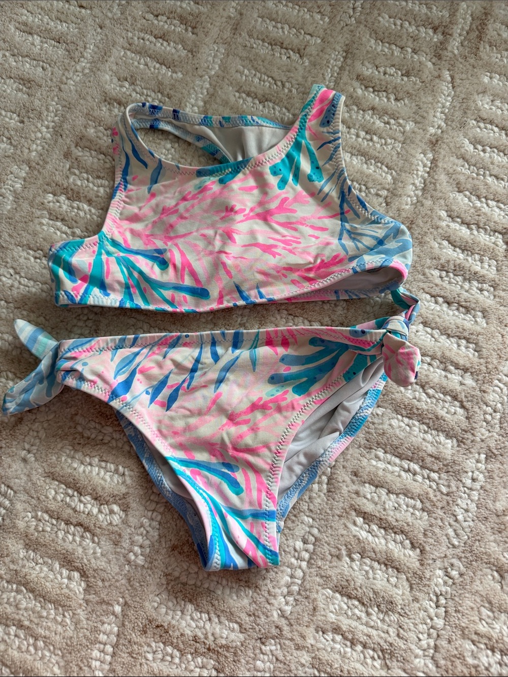 Lilly Pulitzer Pink & Blue Coral-Print Girls' Swim Bikini